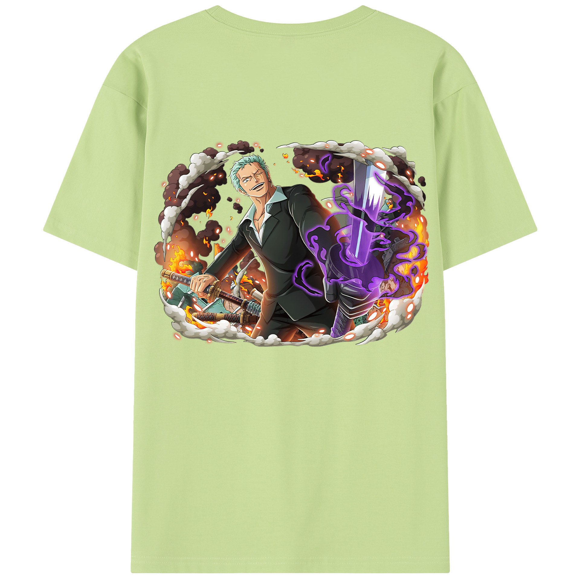 ワンピース ロロノア・ゾロ ONE PIECE Roronoa Zoro 綿100％半袖Tシャツ（背面プリント）